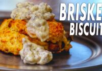 Cheesy BRISKET Biscuits With Brisket Gravy