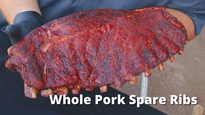 Smoked Spare Ribs Recipe - Whole Pork Spare Ribs on Ole Hickory Smoker