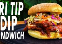 Tri Tip Dip BBQ Beef Sandwich - Tri Tip Smoked On The SnS Grills Kettle