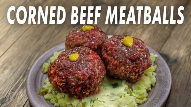 Corned Beef Meatballs For St. Patrick's Day - With Traditional Colcannon (plus a grinder tip!)