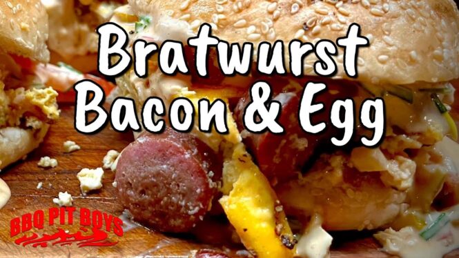 Wolfman's Bratwurst Bacon Egg Sandwich